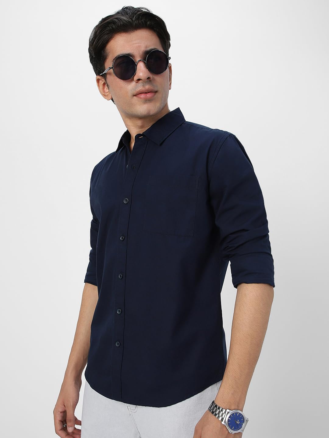 Urbano Fashion Men's Cotton Full Sleeve Regular Fit Casual Solid Shirt