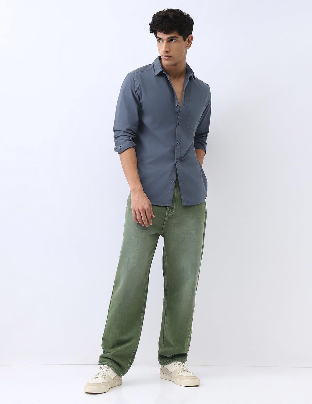 Urbano Fashion Men's Cotton Full Sleeve Regular Fit Casual Solid Shirt