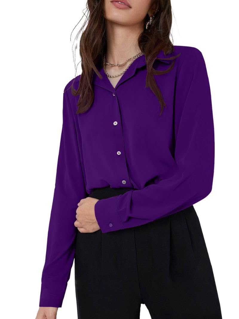 GRECIILOOKS Women`s Oversized Fit Crop Top Shirt | Comfortable Rich Korean Button Down | Comfortable Rich Korean Button Down | Workwear Top for Office & Casual Outfit