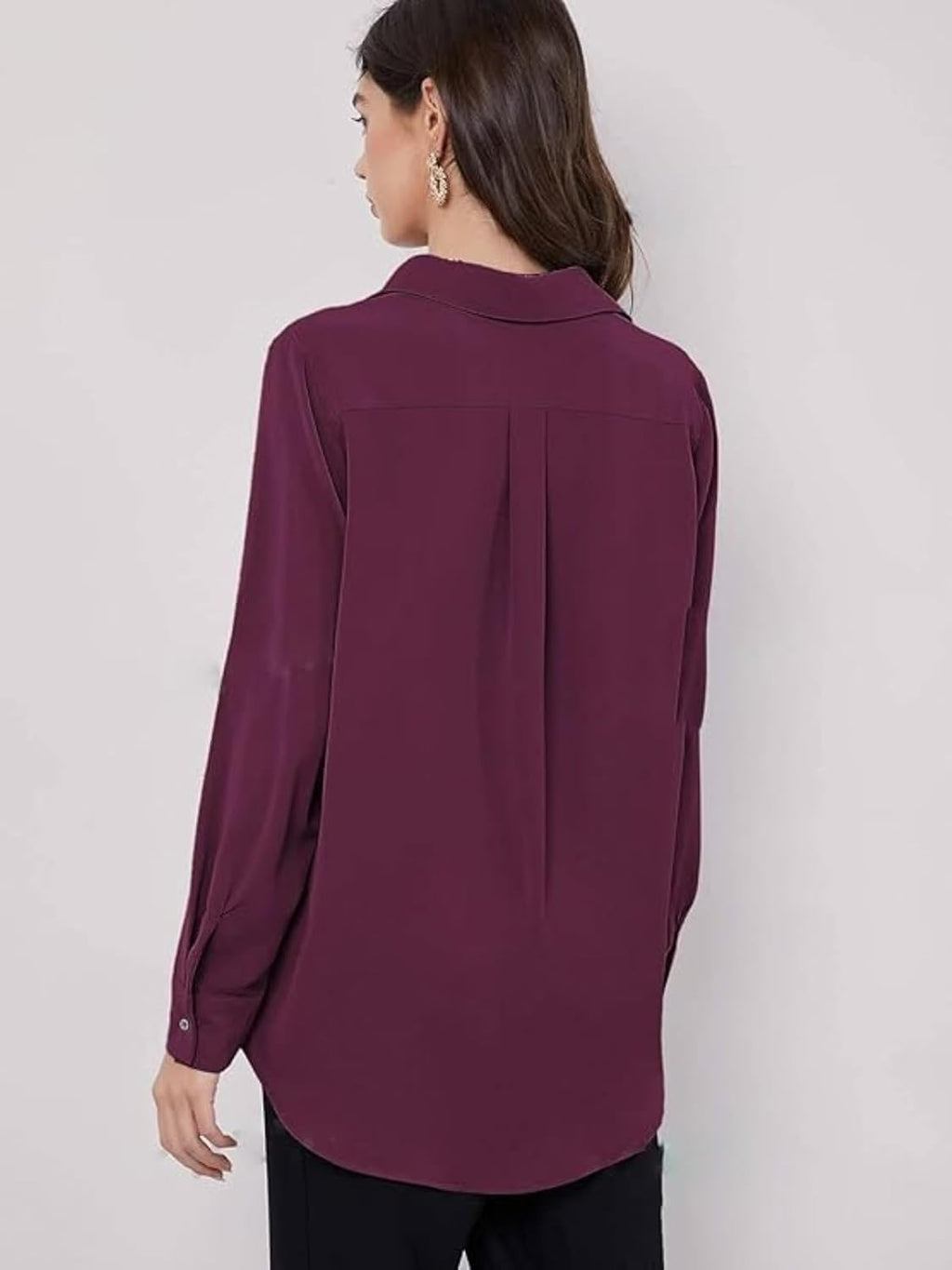 GRECIILOOKS Women`s Oversized Fit Crop Top Shirt | Comfortable Rich Korean Button Down | Comfortable Rich Korean Button Down | Workwear Top for Office & Casual Outfit