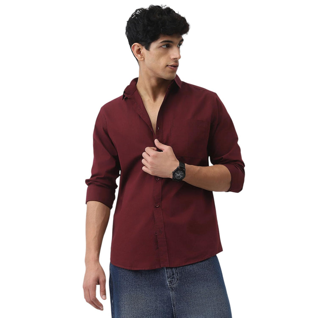 Urbano Fashion Men's Cotton Full Sleeve Regular Fit Casual Solid Shirt