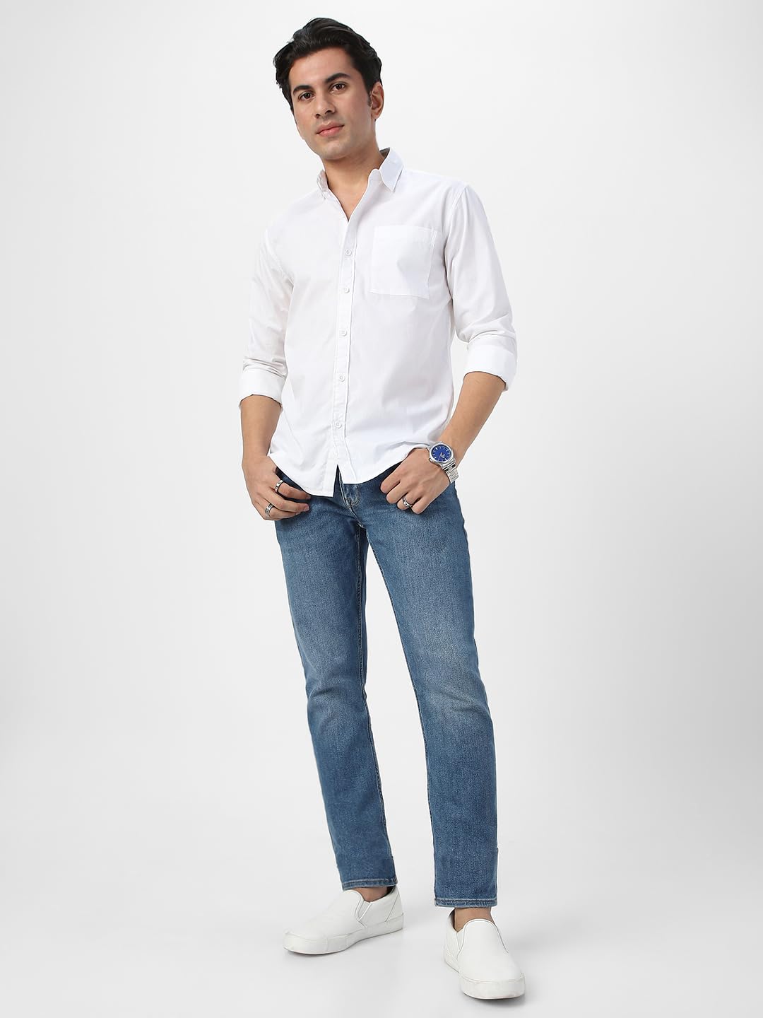 Urbano Fashion Men's Cotton Full Sleeve Regular Fit Casual Solid Shirt