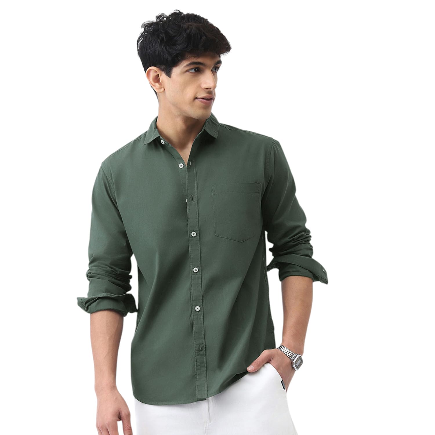 Urbano Fashion Men's Cotton Full Sleeve Regular Fit Casual Solid Shirt