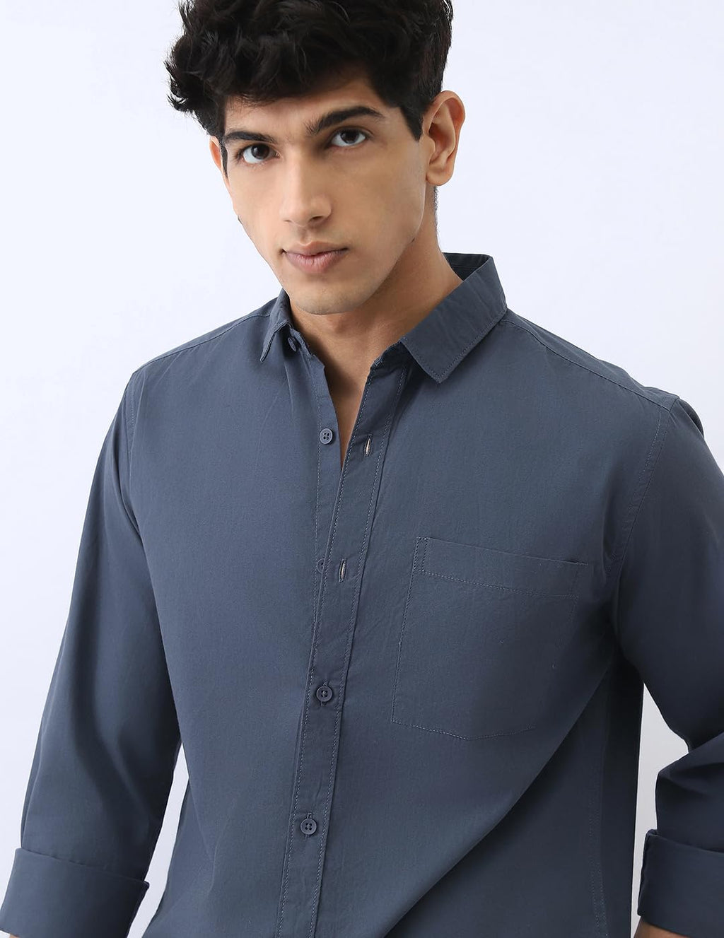 Urbano Fashion Men's Cotton Full Sleeve Regular Fit Casual Solid Shirt