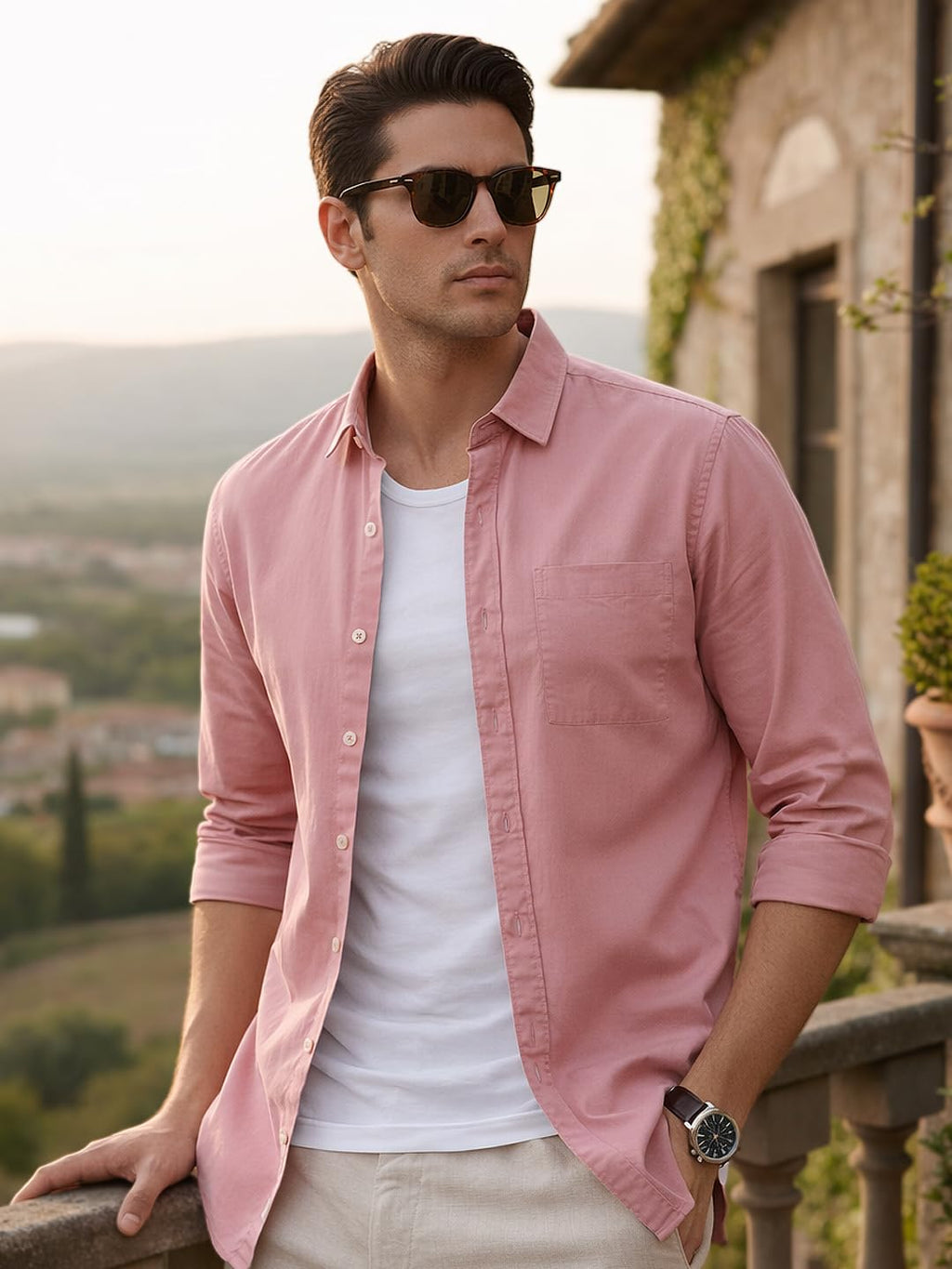 Urbano Fashion Men's Cotton Full Sleeve Regular Fit Casual Solid Shirt