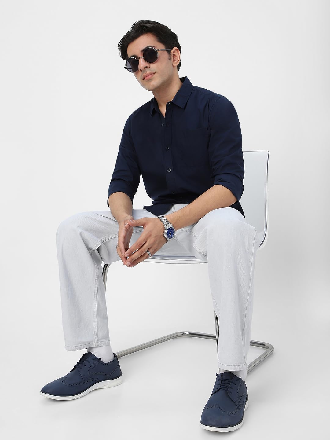 Urbano Fashion Men's Cotton Full Sleeve Regular Fit Casual Solid Shirt