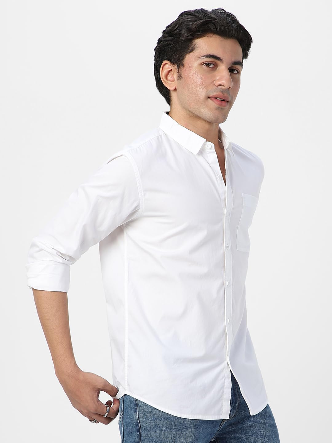 Urbano Fashion Men's Cotton Full Sleeve Regular Fit Casual Solid Shirt