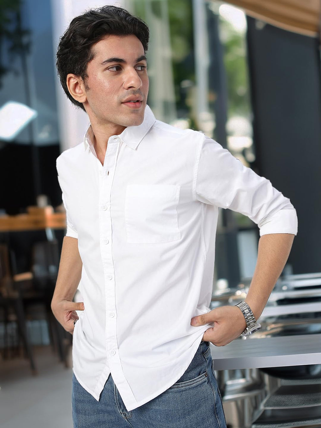Urbano Fashion Men's Cotton Full Sleeve Regular Fit Casual Solid Shirt