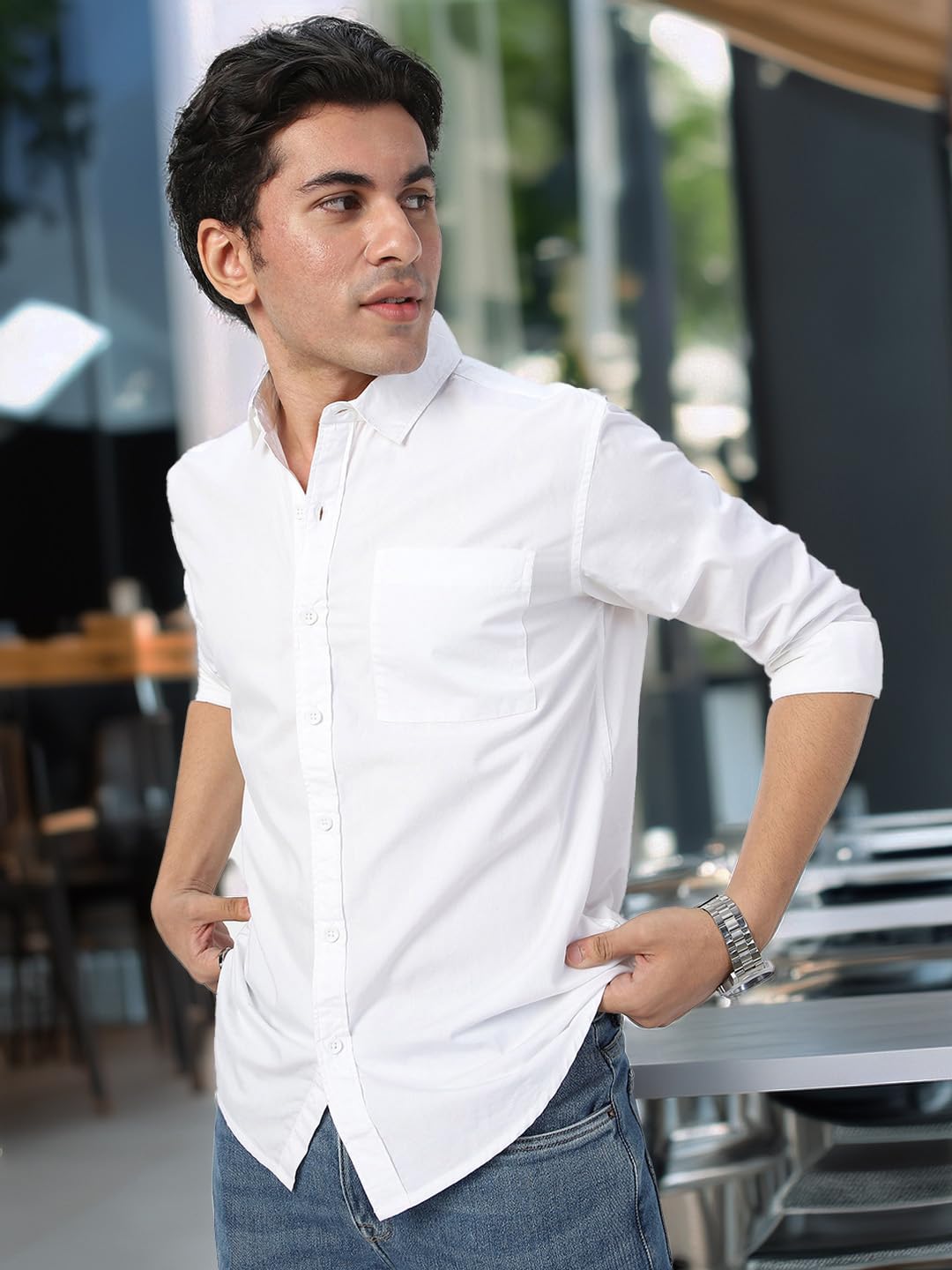Urbano Fashion Men's Cotton Full Sleeve Regular Fit Casual Solid Shirt