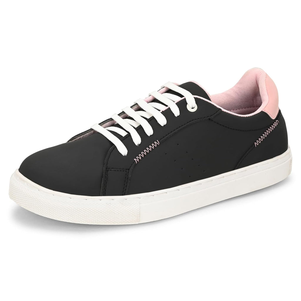 Centrino Women Casual Shoes | Colorblock Sneakers with Ultra Soft Cushion Lace-Up Shoes All-Day Comfort | Trendy & Lightweight Design | Low Top Flat Sole(7611)