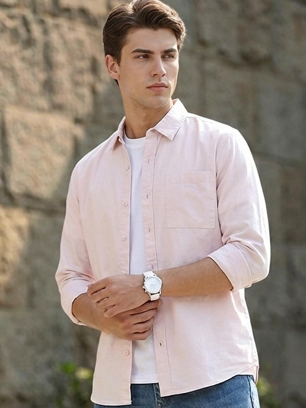 Urbano Fashion Men's Cotton Full Sleeve Regular Fit Casual Solid Shirt