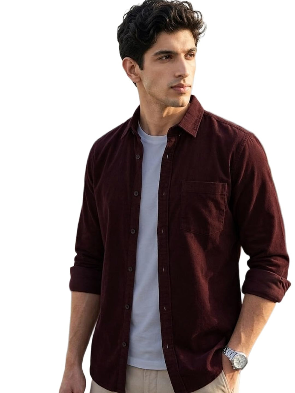 Urbano Fashion Men's Cotton Full Sleeve Regular Fit Casual Solid Shirt