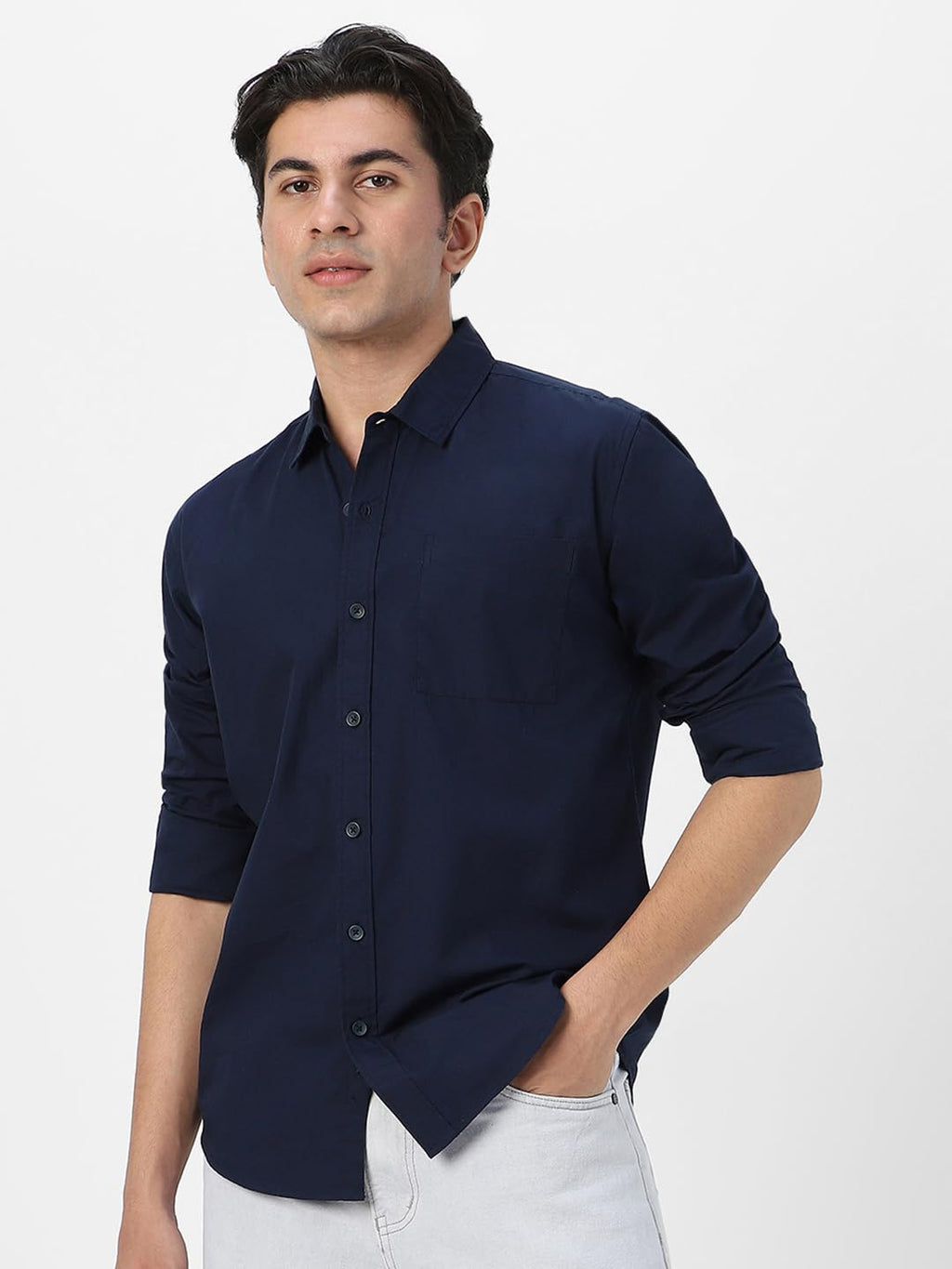 Urbano Fashion Men's Cotton Full Sleeve Regular Fit Casual Solid Shirt