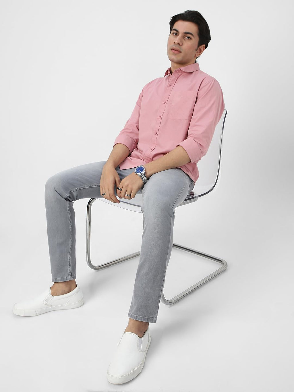 Urbano Fashion Men's Cotton Full Sleeve Regular Fit Casual Solid Shirt