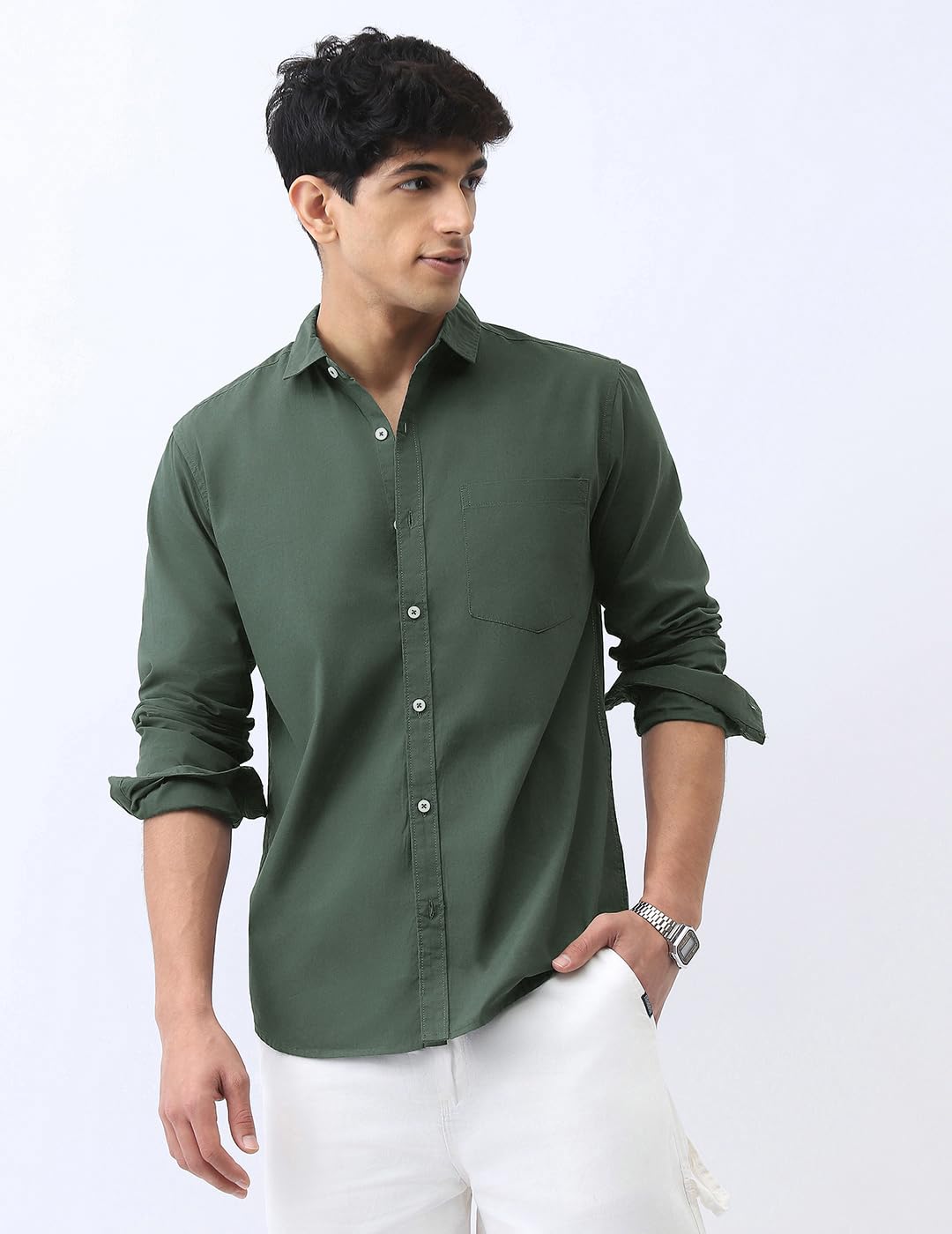 Urbano Fashion Men's Cotton Full Sleeve Regular Fit Casual Solid Shirt