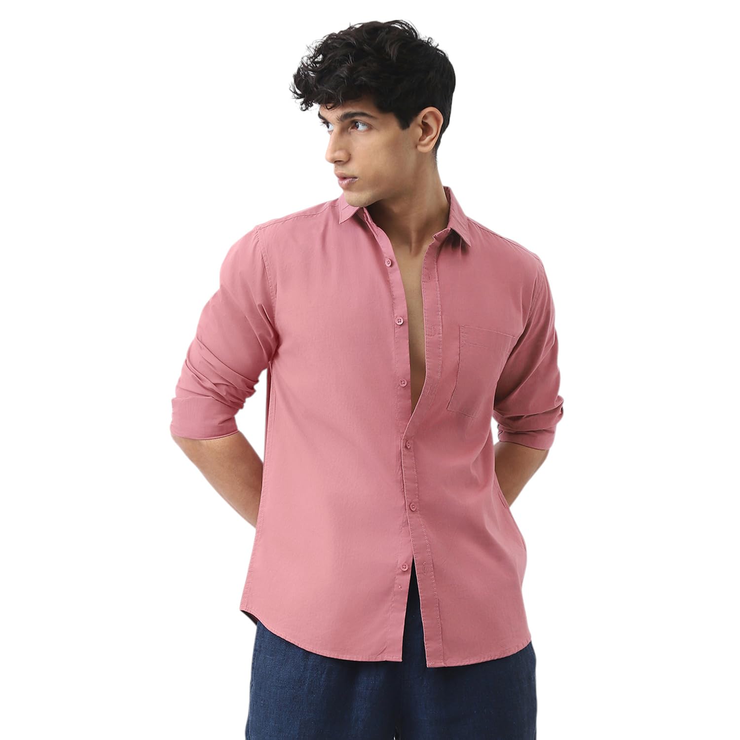 Urbano Fashion Men's Cotton Full Sleeve Regular Fit Casual Solid Shirt