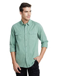 Symbol Premium Men Long Sleeve Casual Washed Cotton Twill Shirt (Regular Fit)