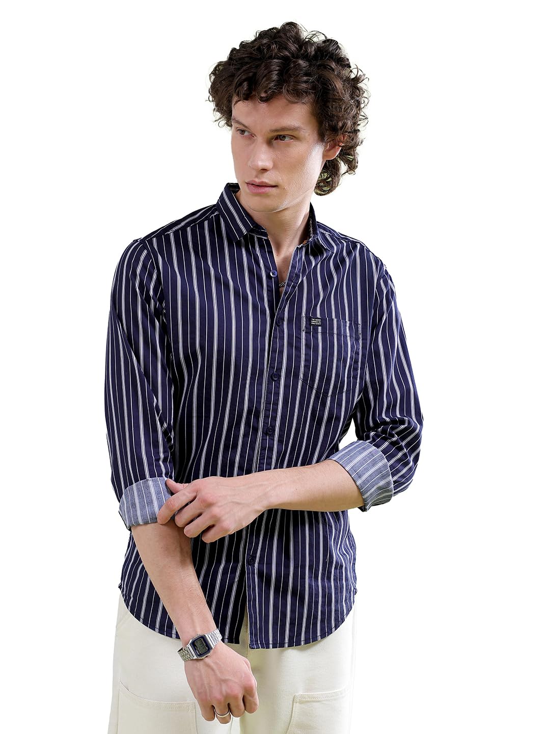 The Indian Garage Co Men Slim Fit Checkered Full Sleeves Spread Collar Casual Shirt