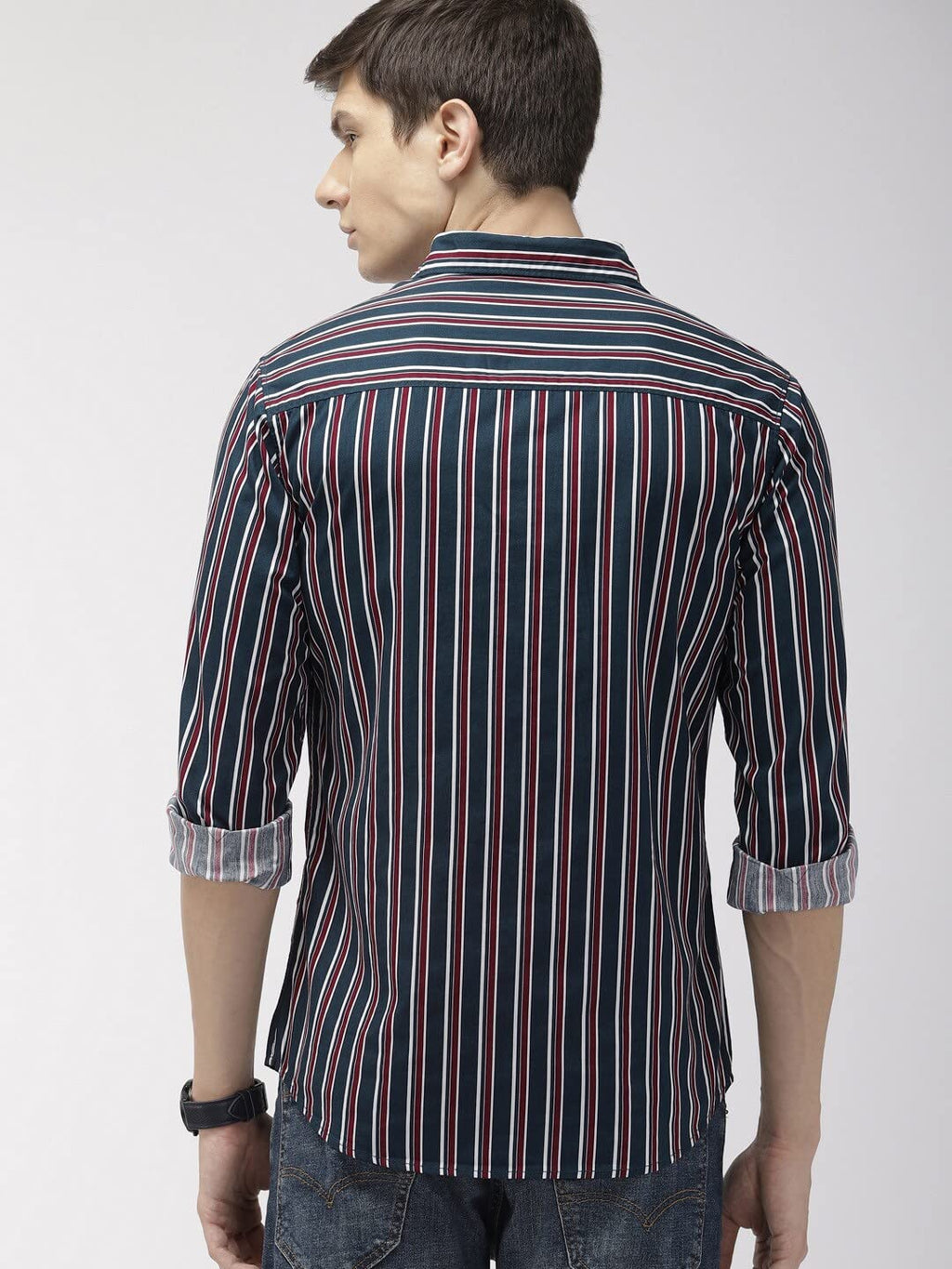 The Indian Garage Co Men Slim Fit Checkered Full Sleeves Spread Collar Casual Shirt