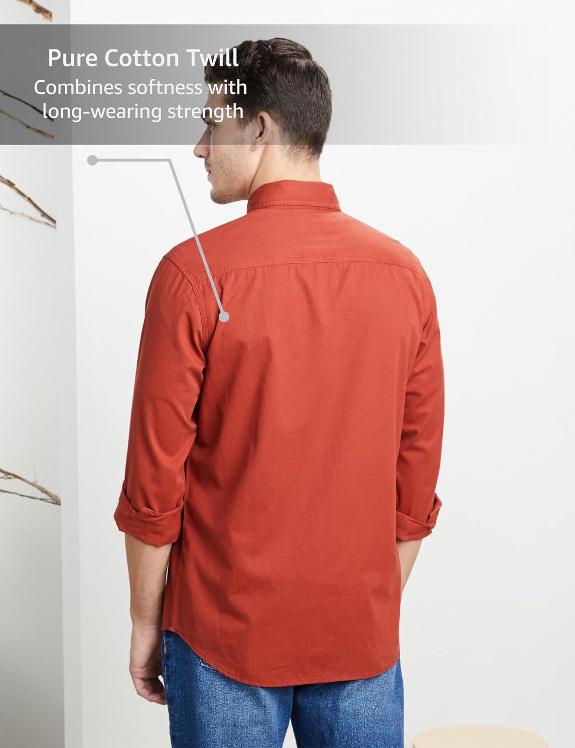 Symbol Premium Men Long Sleeve Casual Washed Cotton Twill Shirt (Regular Fit)
