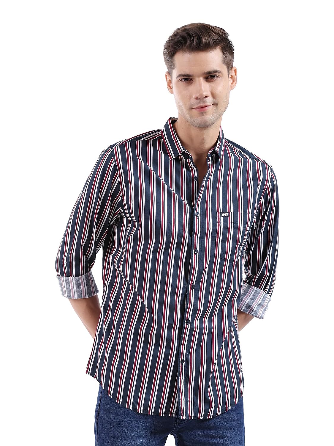 The Indian Garage Co Men Slim Fit Checkered Full Sleeves Spread Collar Casual Shirt