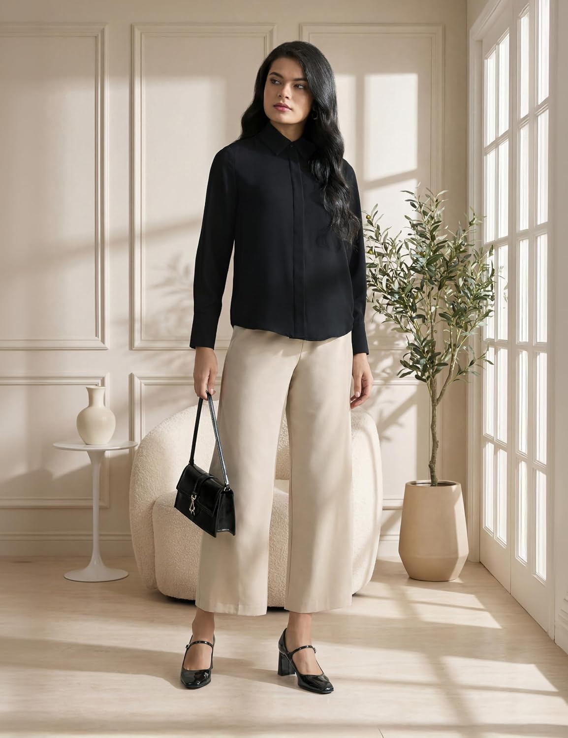 Symbol Premium Women's Soft Formal Shirt (Button Down | Regular Fit | Desk-to-Dinner) (Available in Plus Sizes)