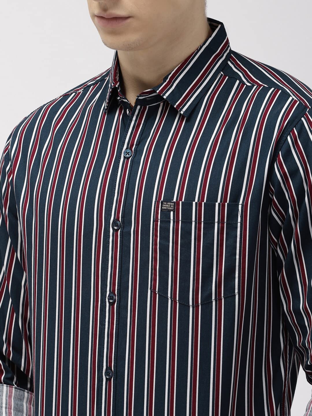 The Indian Garage Co Men Slim Fit Checkered Full Sleeves Spread Collar Casual Shirt