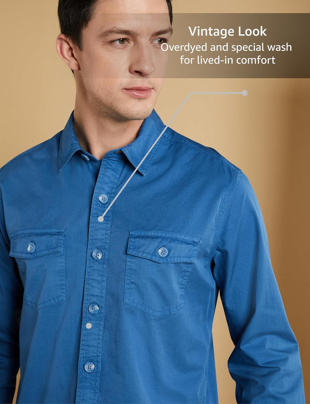 Symbol Premium Men Long Sleeve Casual Washed Cotton Twill Shirt (Regular Fit)